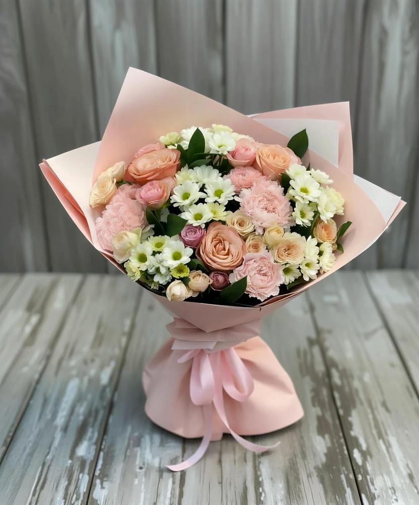 Букет цветов из: Гвоздики, Розы и Хризантемы в Сапогово