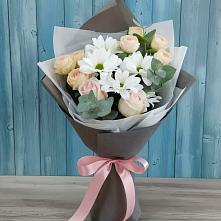 Букет цветов из:  Хризантемы и Розы в Сапогово