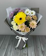 Букет цветов из:  Розы, Герберы и Хризантемы #REPLACE_PRED# Сапогово
