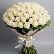Букет 101 беля роза Белоснежка в Сапогово