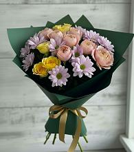 Букет цветов из:  Хризантемы и Розы в Сапогово