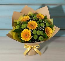 Букет цветов из:  Герберы и Хризантемы в Сапогово