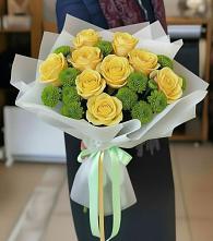 Букет цветов из:  Хризантемы и Розы в Сапогово