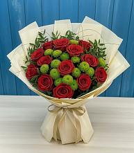 Букет цветов из:  Розы и Хризантемы в Сапогово