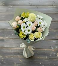 Букет цветов из:  Альстромерии, Розы и Хризантемы #REPLACE_PRED# Сапогово
