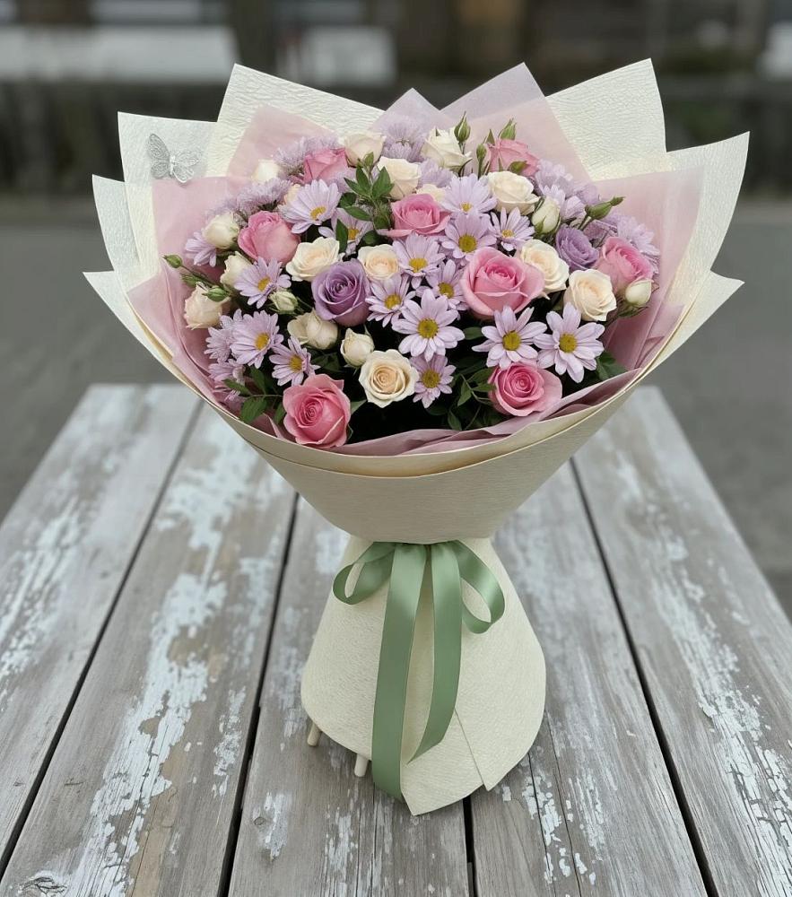 Букет цветов из: Розы и Хризантемы в Сапогово